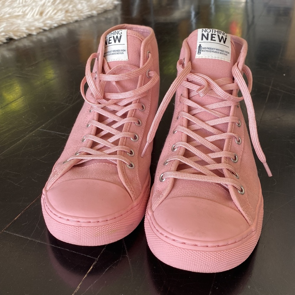 Pink Nothing New High Top Shoes/Sneakers (Recycled, Eco Friendly)